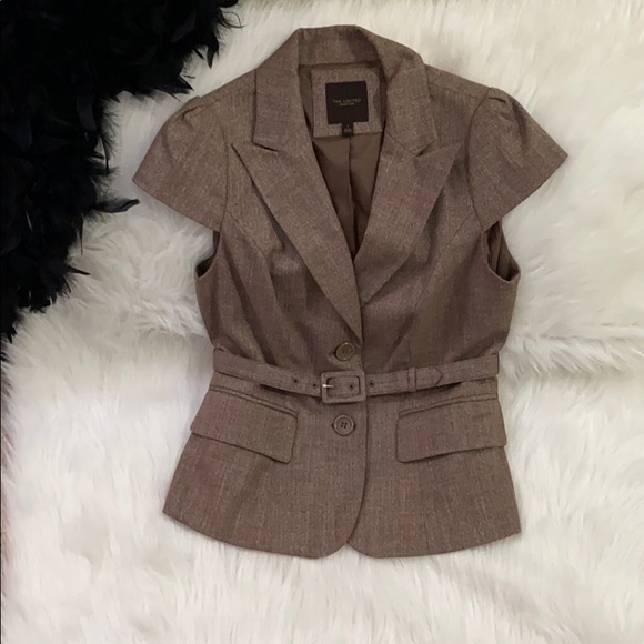 The Limited Jackets & Blazers - Brown Belted Short Sleeve Jacket